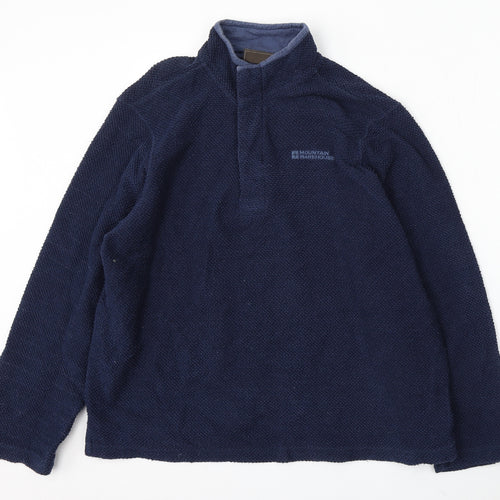 Mountain Warehouse Womens Blue Cotton Pullover Sweatshirt Size L Button
