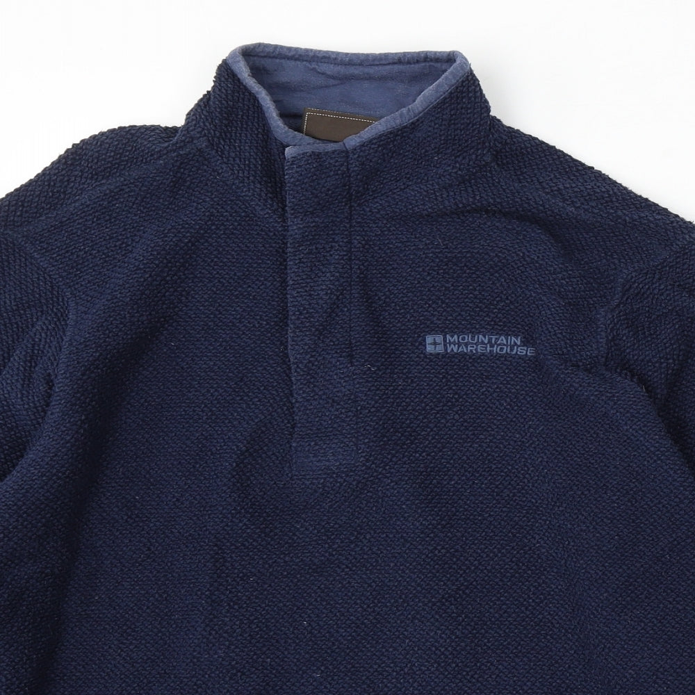 Mountain Warehouse Womens Blue Cotton Pullover Sweatshirt Size L Button