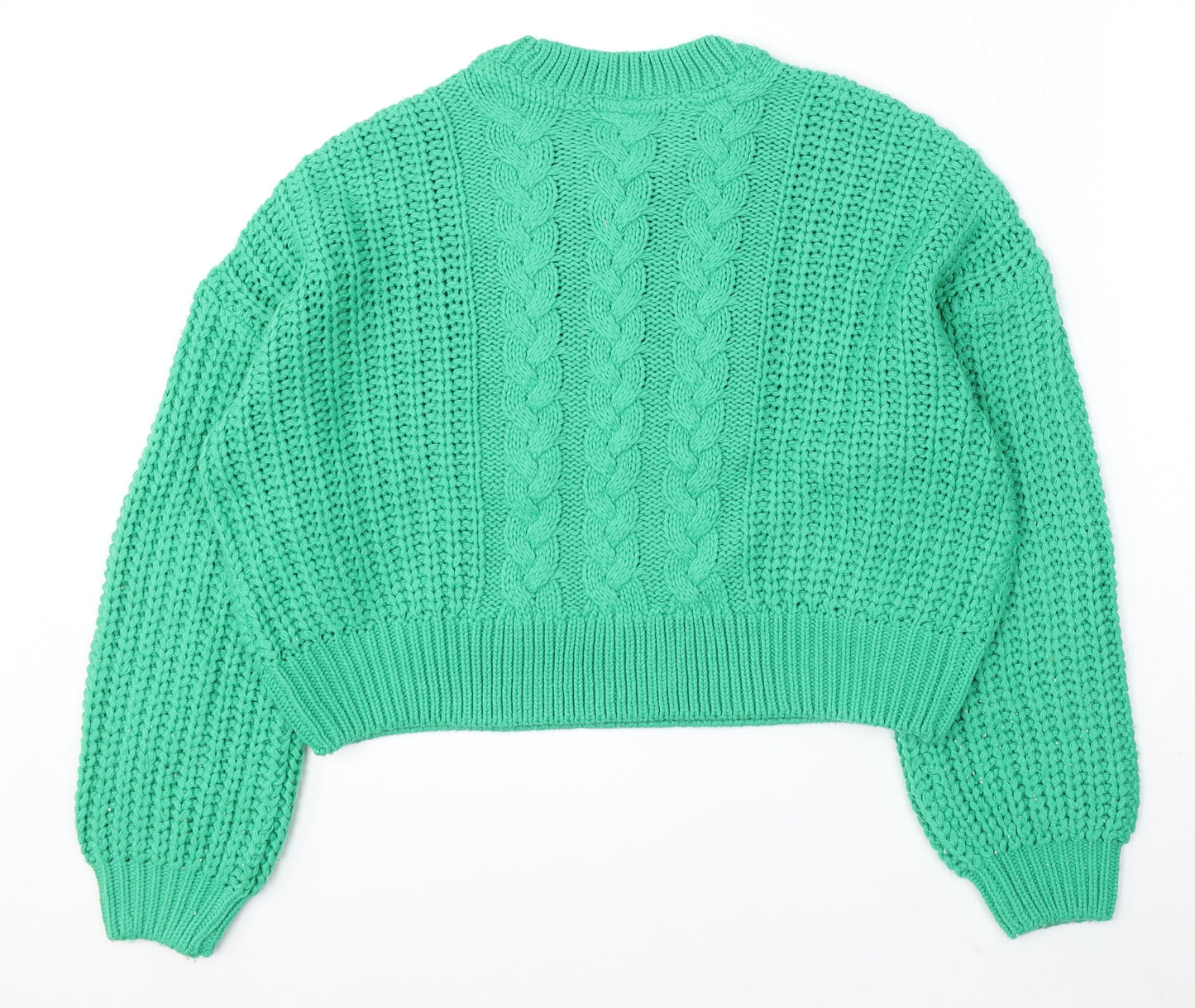 Noisy may Womens Green Round Neck Acrylic Pullover Jumper Size M