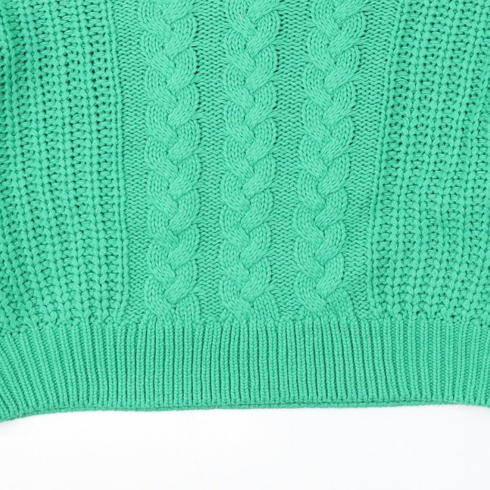 Noisy may Womens Green Round Neck Acrylic Pullover Jumper Size M