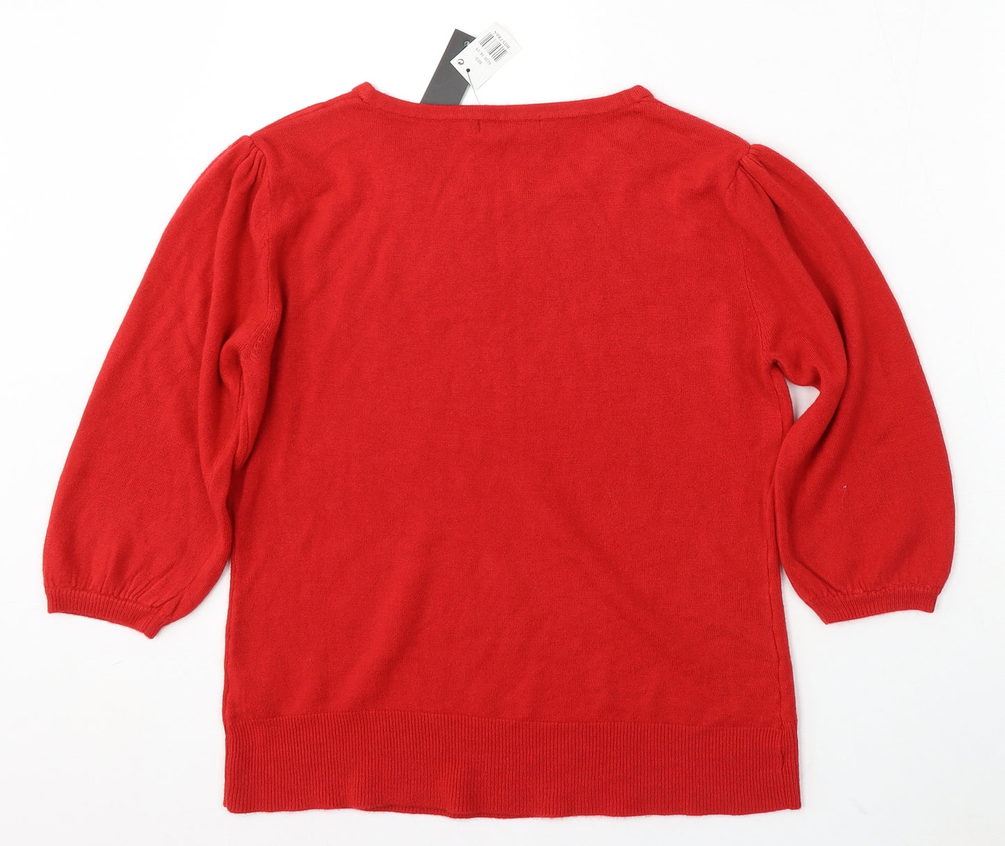 Atmosphere Womens Red Round Neck Acrylic Pullover Jumper Size 16