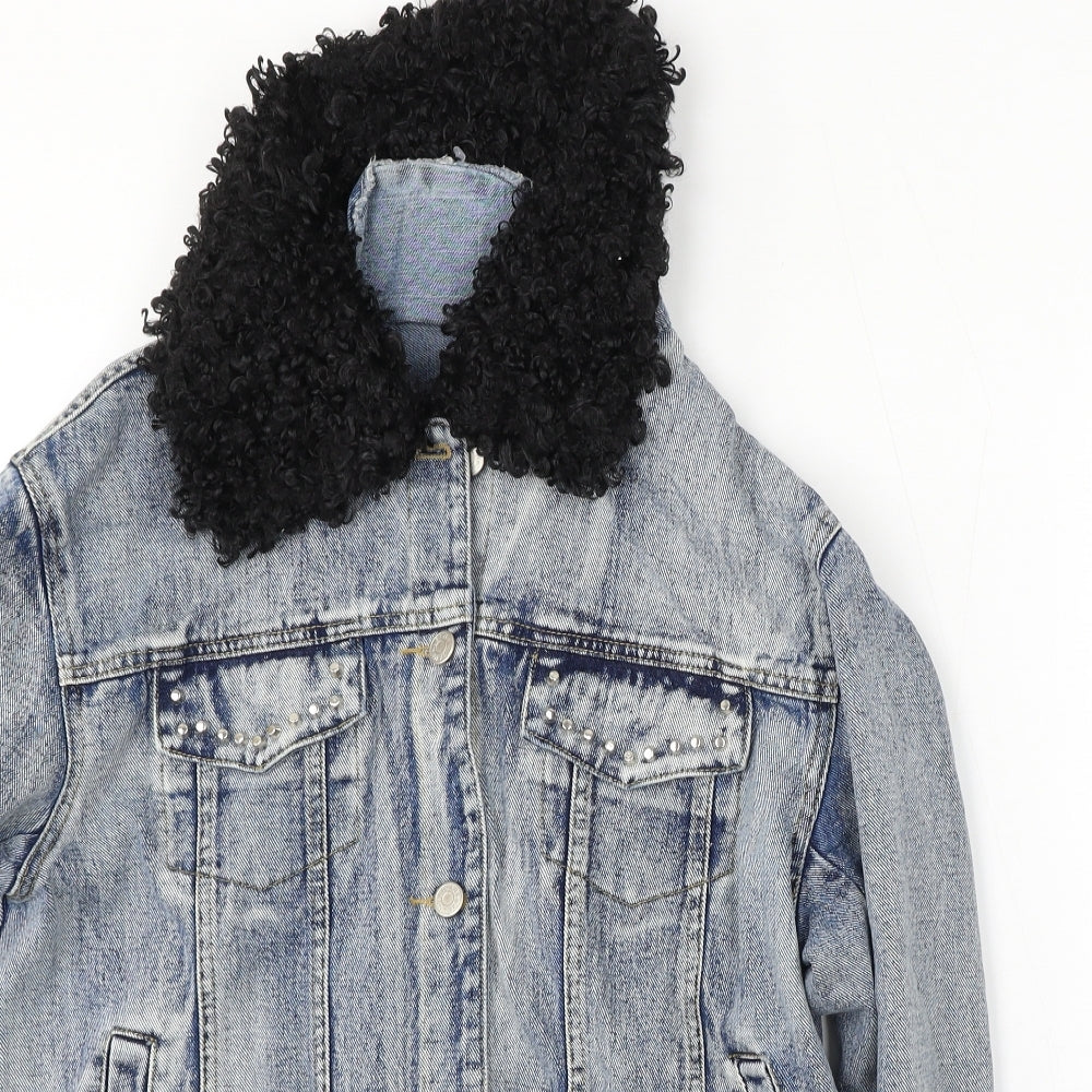 Vera&Lucy Womens Blue Jacket Size M Button