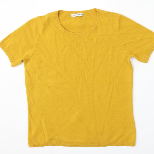 Marks and Spencer Womens Yellow Round Neck Acrylic Pullover Jumper Size 12