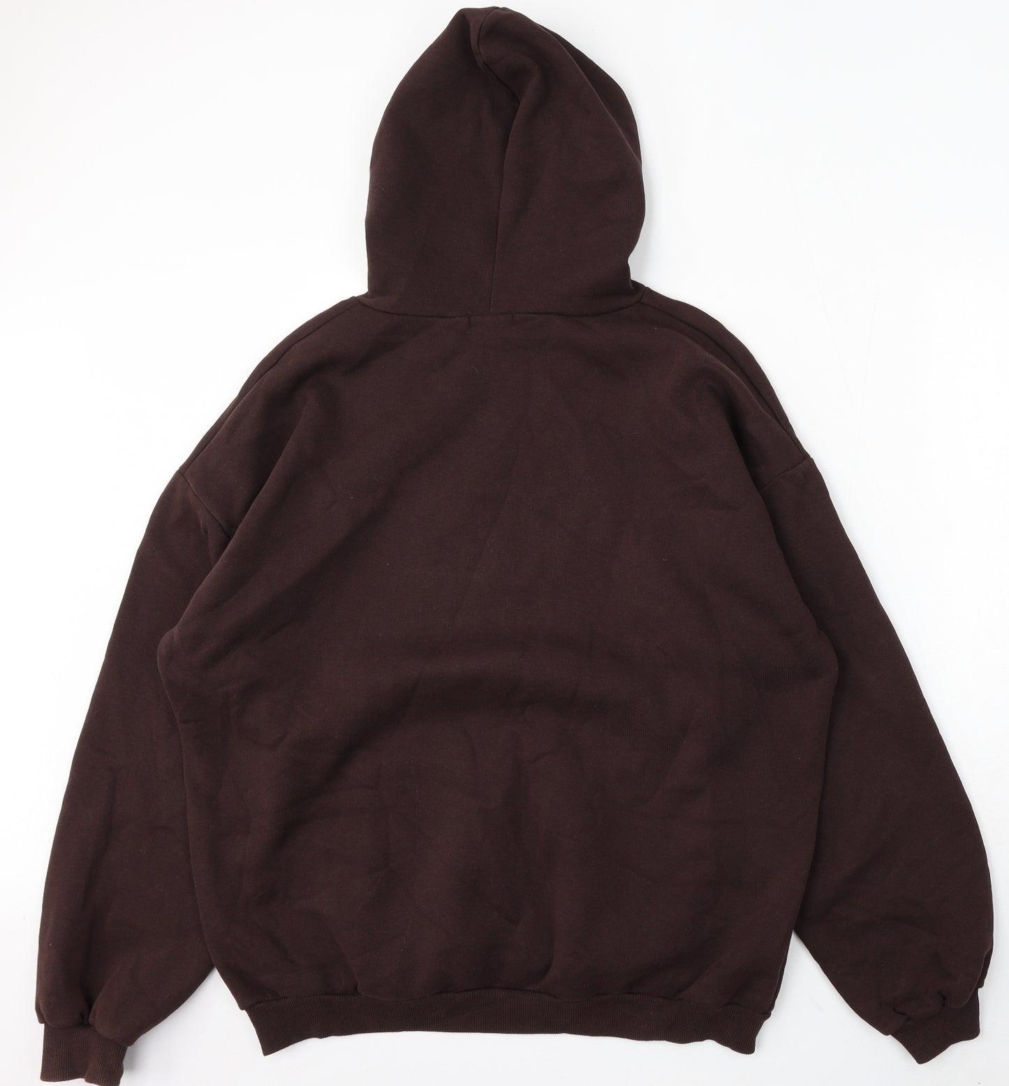 PRETTYLITTLETHING Womens Brown Cotton Pullover Hoodie Size L