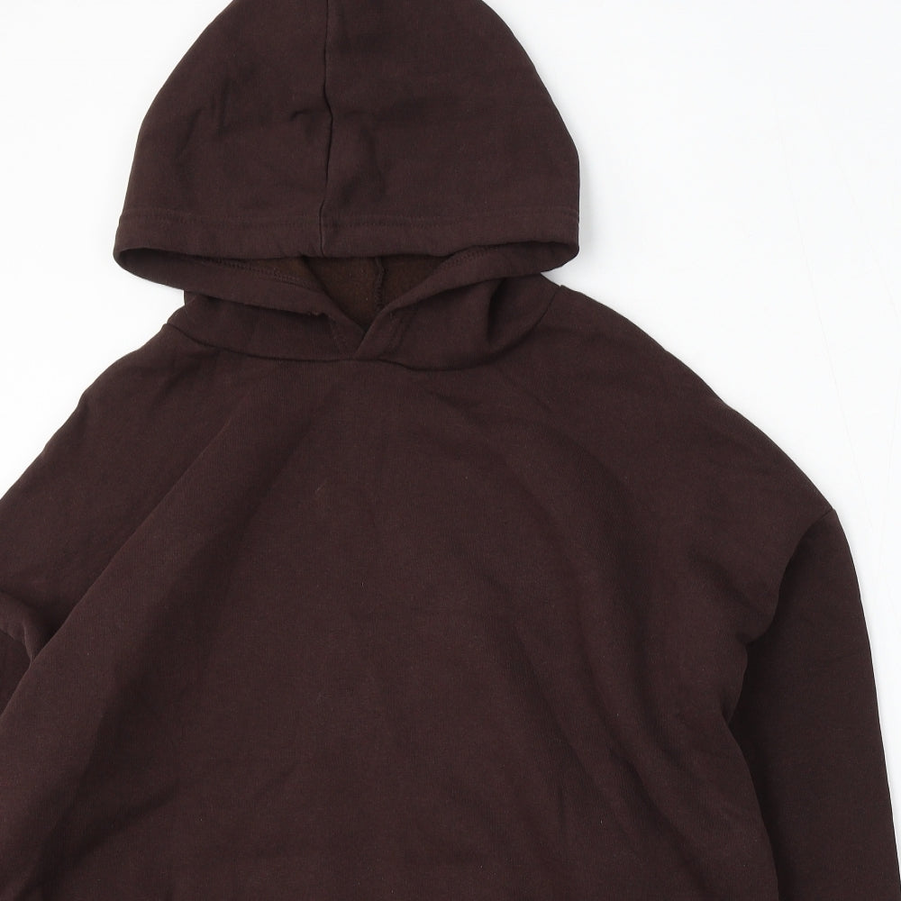 PRETTYLITTLETHING Womens Brown Cotton Pullover Hoodie Size L