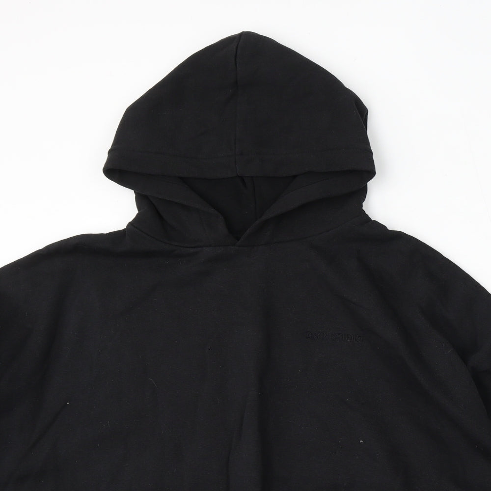 Boohoo Womens Black Cotton Pullover Hoodie Size L