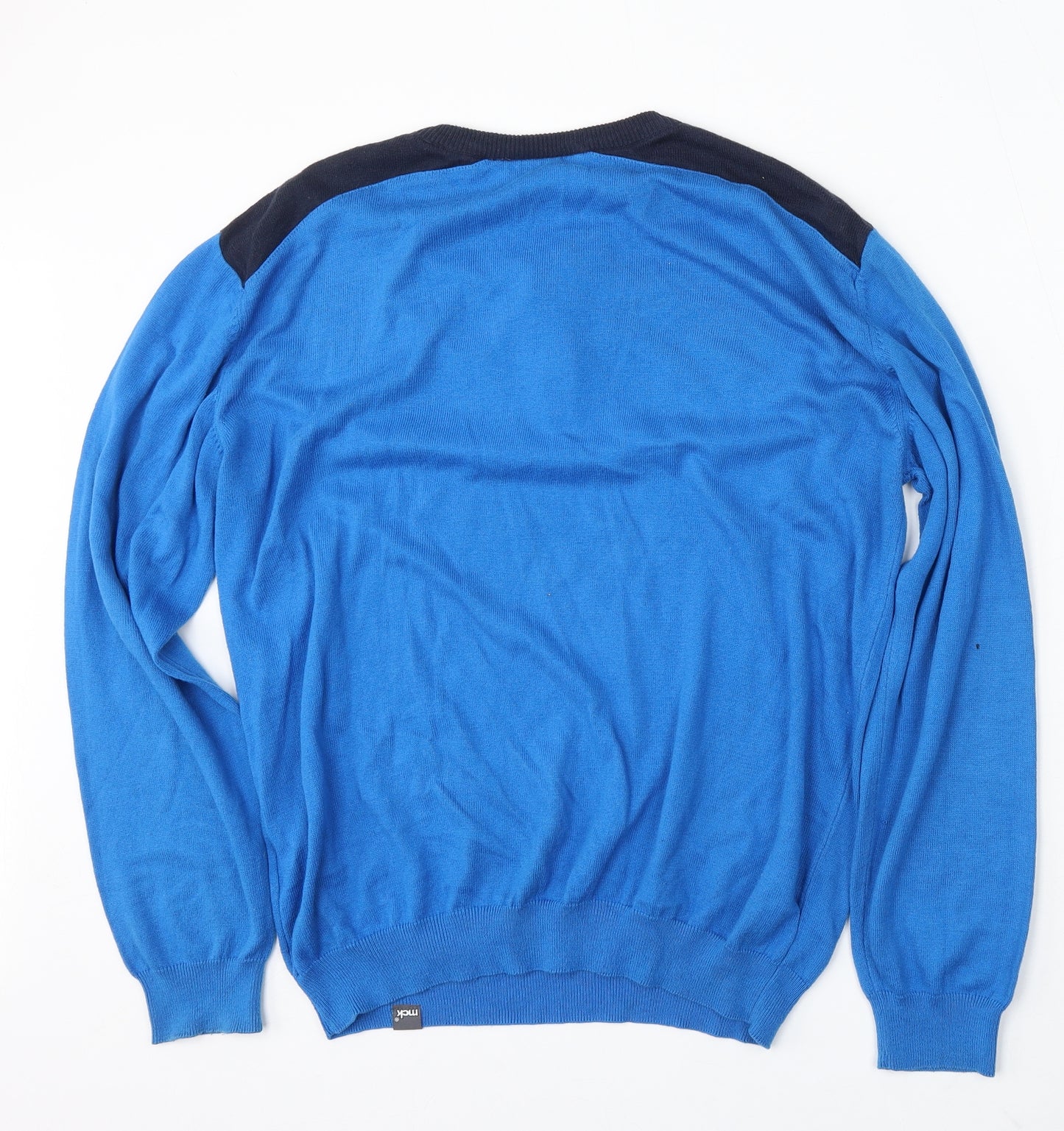 McKenzie Mens Blue Round Neck Acrylic Pullover Jumper Size L