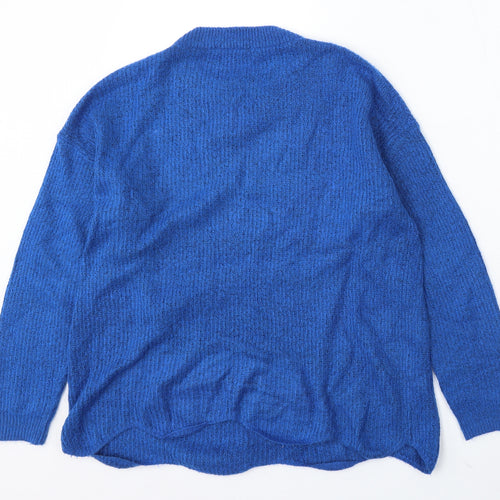 TU Womens Blue Round Neck Polyester Pullover Jumper Size 10