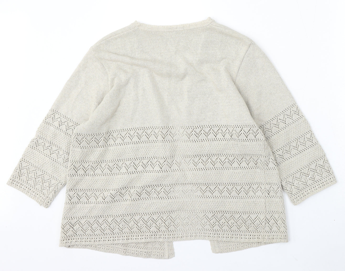 Berkertex Womens Beige V-Neck Polyester Cardigan Jumper Size M