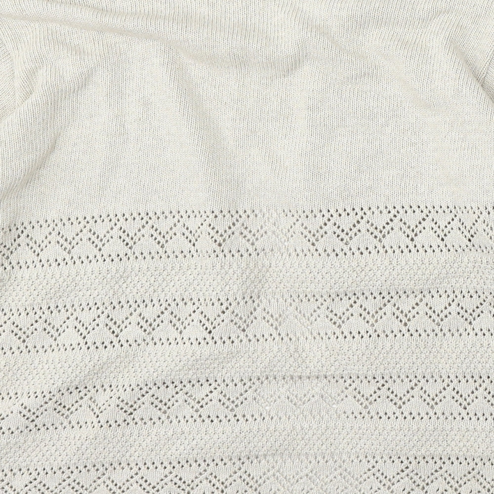 Berkertex Womens Beige V-Neck Polyester Cardigan Jumper Size M