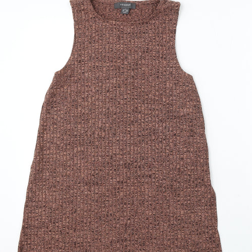 Primark Womens Brown Round Neck Polyester Pullover Jumper Size 12