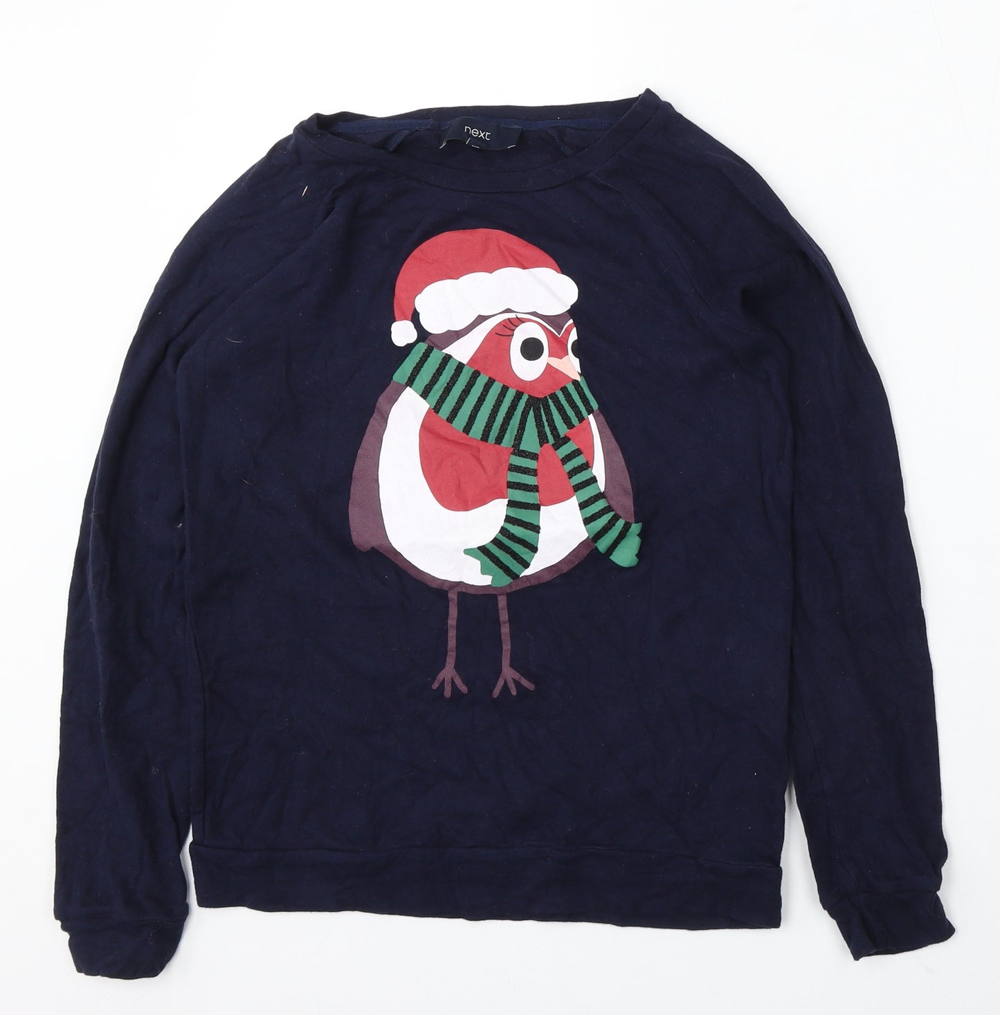 NEXT Womens Blue Round Neck Cotton Pullover Jumper Size 6 - christmas