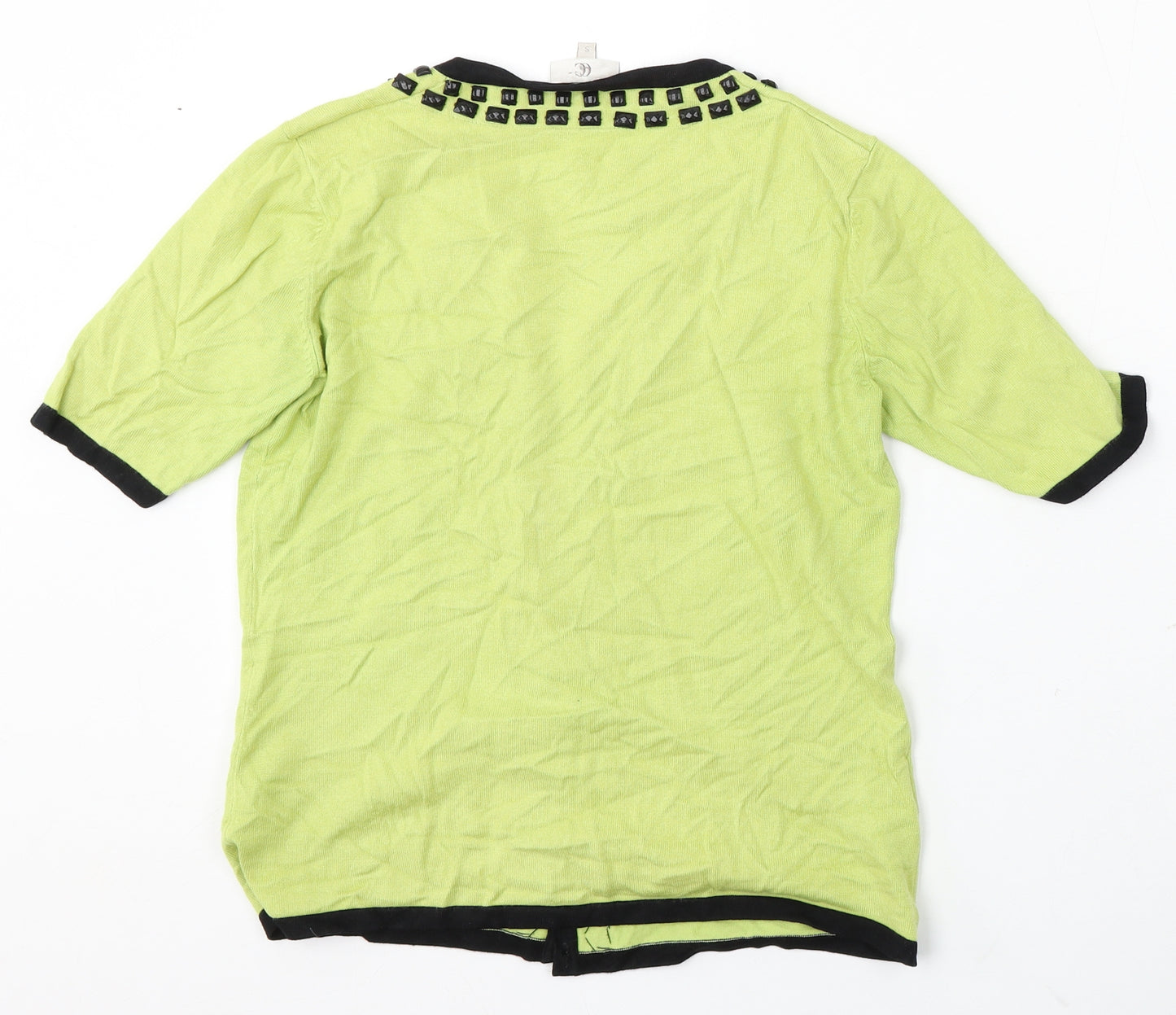 CC Womens Green Round Neck Viscose Cardigan Jumper Size S