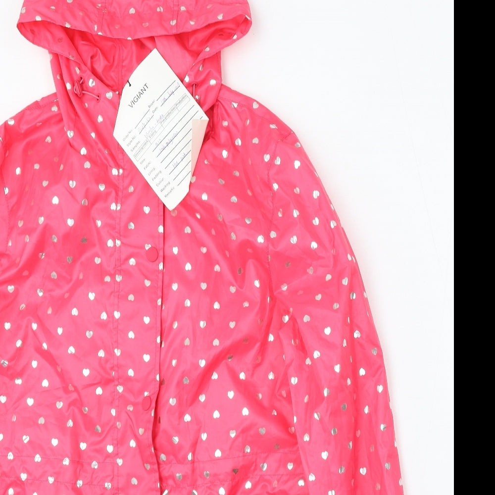 Vigiant Womens Pink Geometric Jacket Coat Size 12 Zip