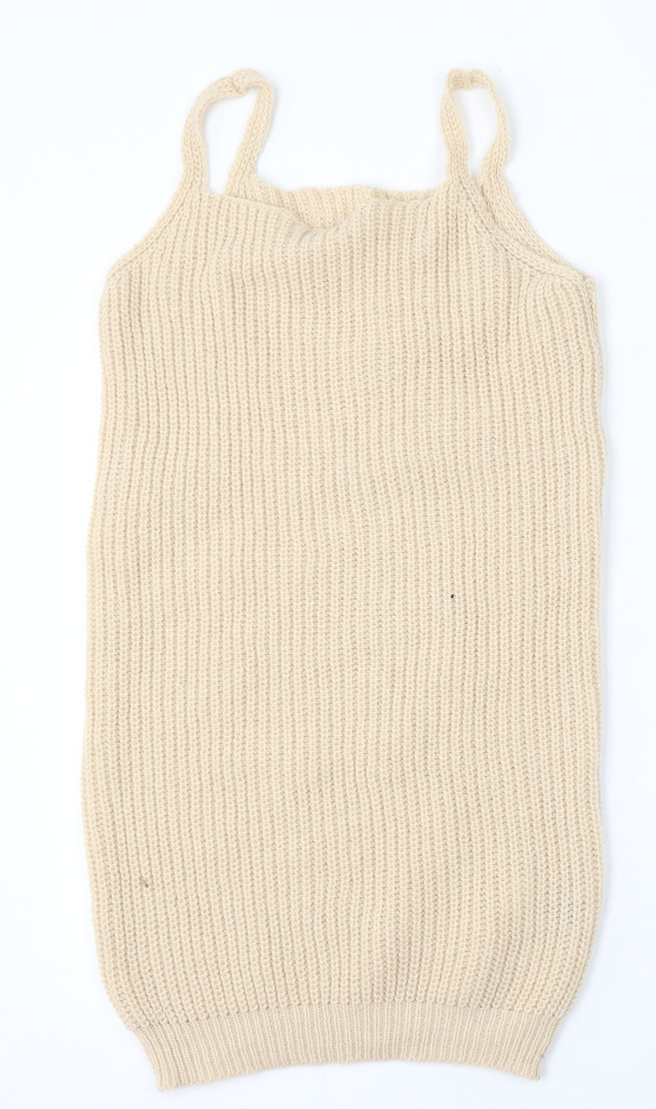 SheIn Womens Beige Polyester Jumper Dress Size S Square Neck