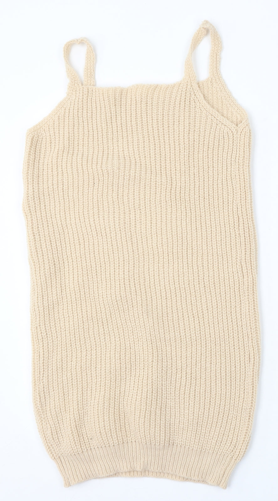 SheIn Womens Beige Polyester Jumper Dress Size S Square Neck