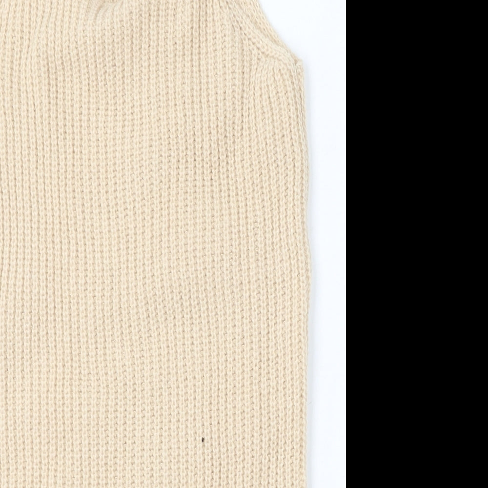 SheIn Womens Beige Polyester Jumper Dress Size S Square Neck