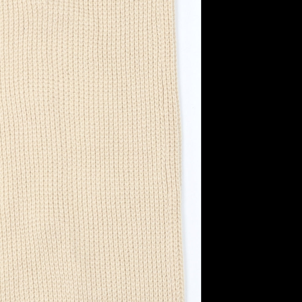 SheIn Womens Beige Polyester Jumper Dress Size S Square Neck