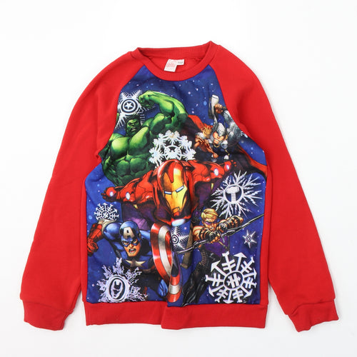 Marvel Boys Red Polyester Pullover Sweatshirt Size 11-12 Years - Marvel Avengers