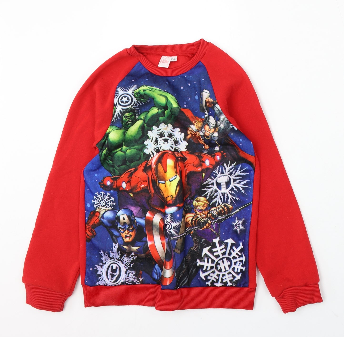 Marvel Boys Red Polyester Pullover Sweatshirt Size 11-12 Years - Marvel Avengers