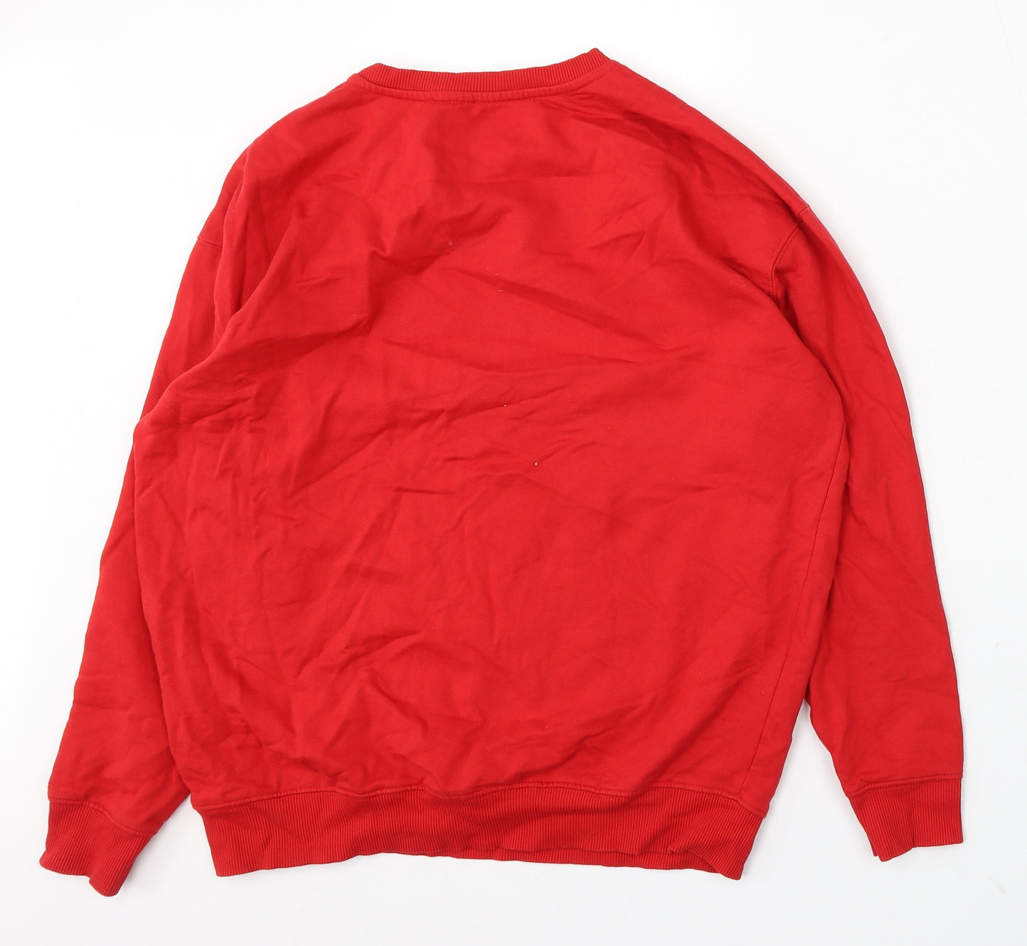 New Look Womens Red Cotton Pullover Sweatshirt Size M