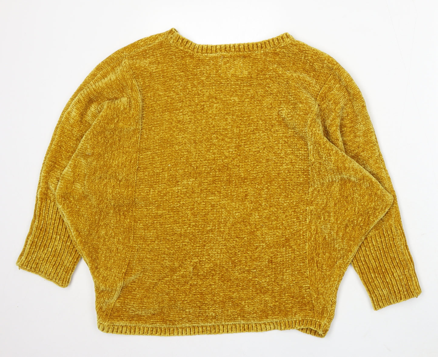 Aphorism Womens Yellow Round Neck Polyester Pullover Jumper Size 12