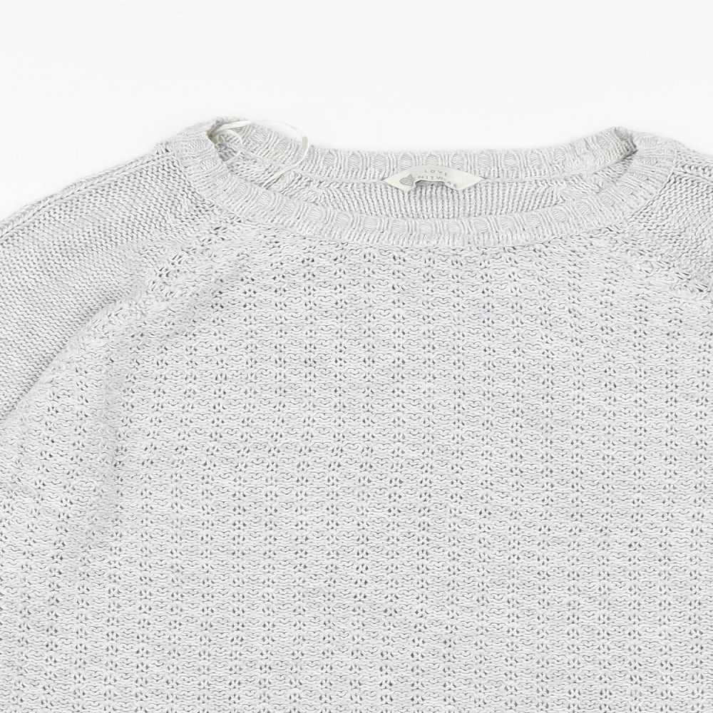 BHS Womens Grey Round Neck Acrylic Pullover Jumper Size 12