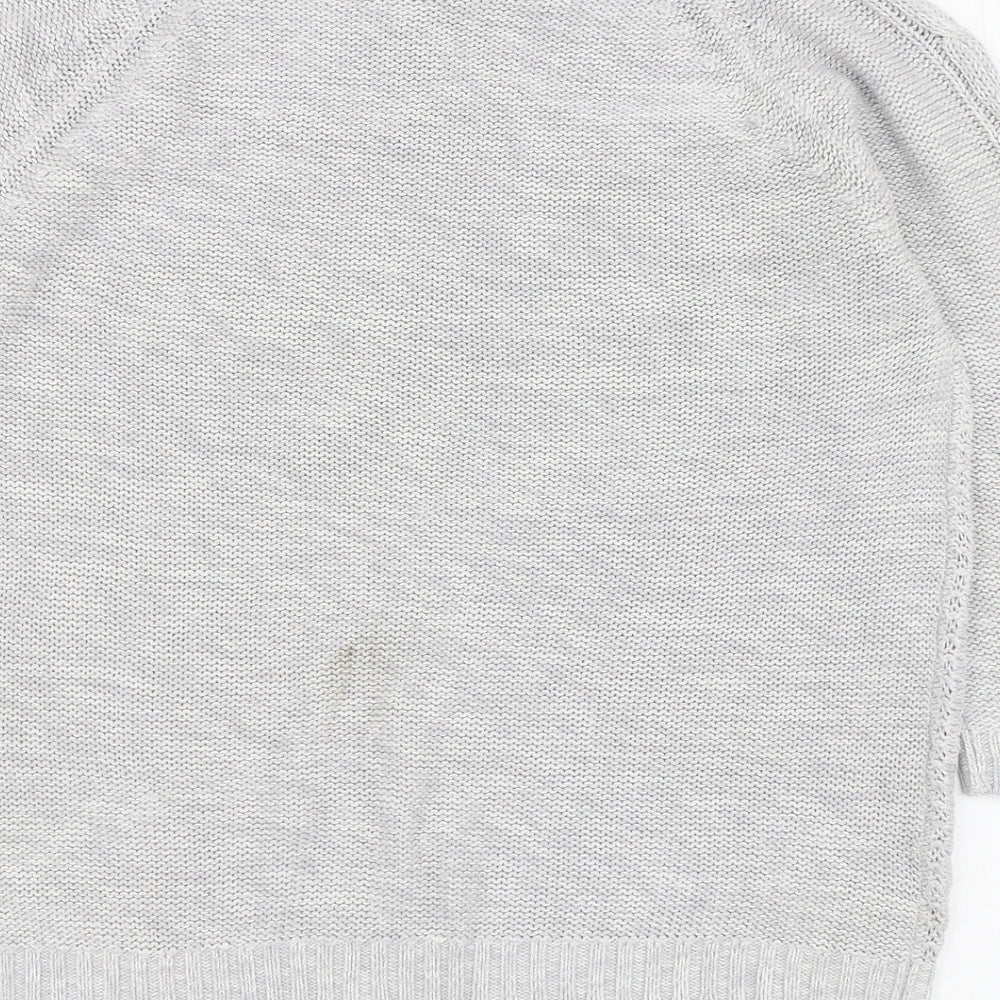 BHS Womens Grey Round Neck Acrylic Pullover Jumper Size 12