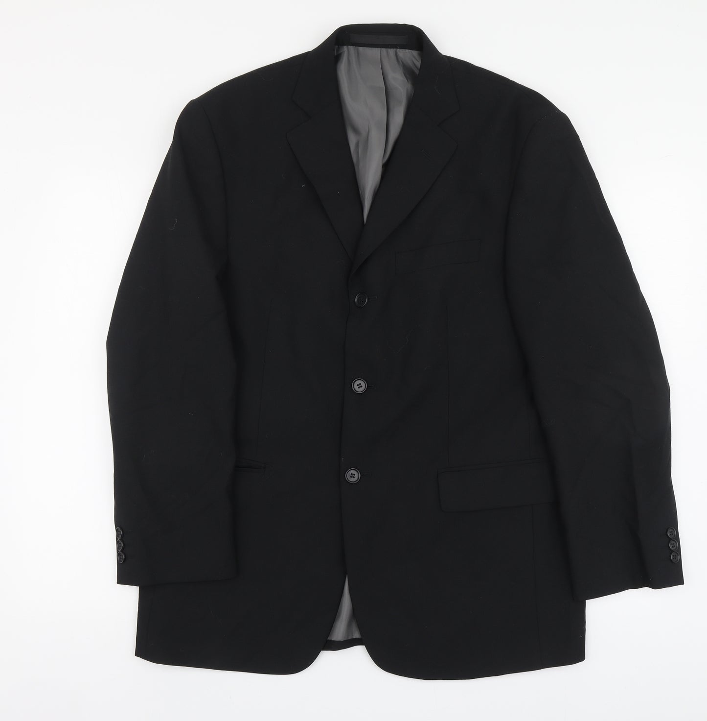 Marks and Spencer Mens Black Polyester Jacket Suit Jacket Size L