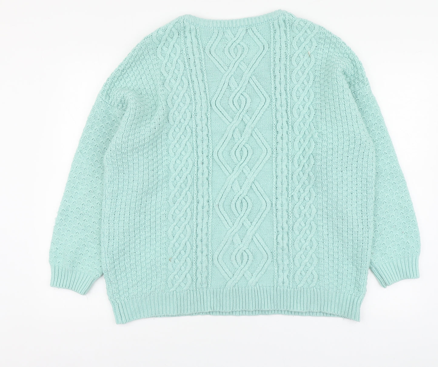 Atmosphere Womens Blue Round Neck Acrylic Pullover Jumper Size 20