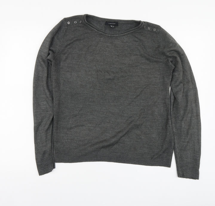 Atmosphere Womens Grey Round Neck Acrylic Pullover Jumper Size 10