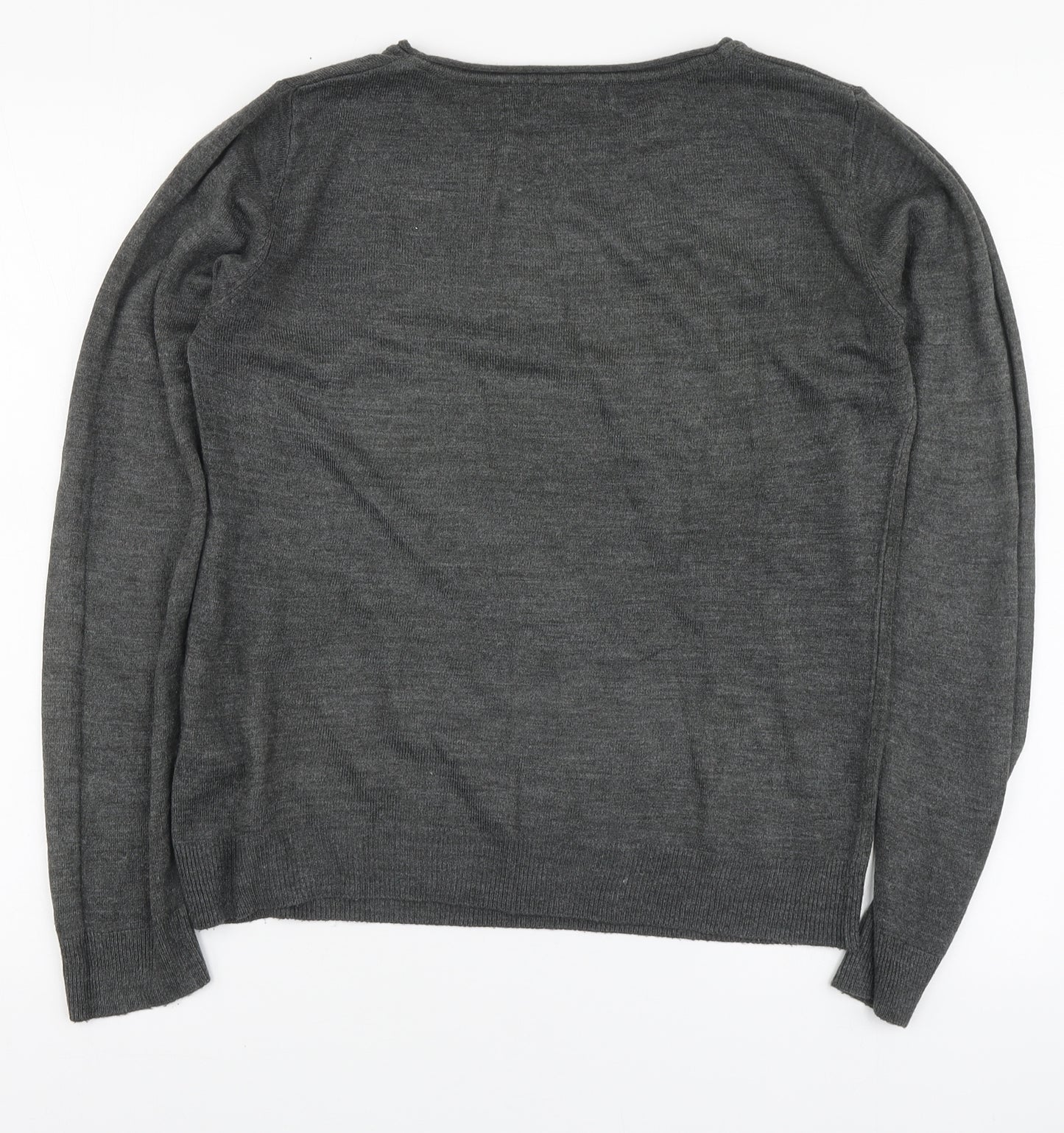 Atmosphere Womens Grey Round Neck Acrylic Pullover Jumper Size 10