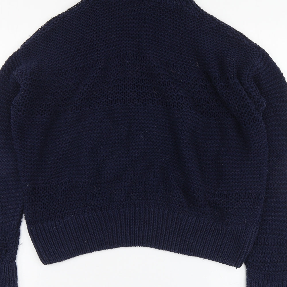 TU Womens Blue Roll Neck Cotton Pullover Jumper Size 12