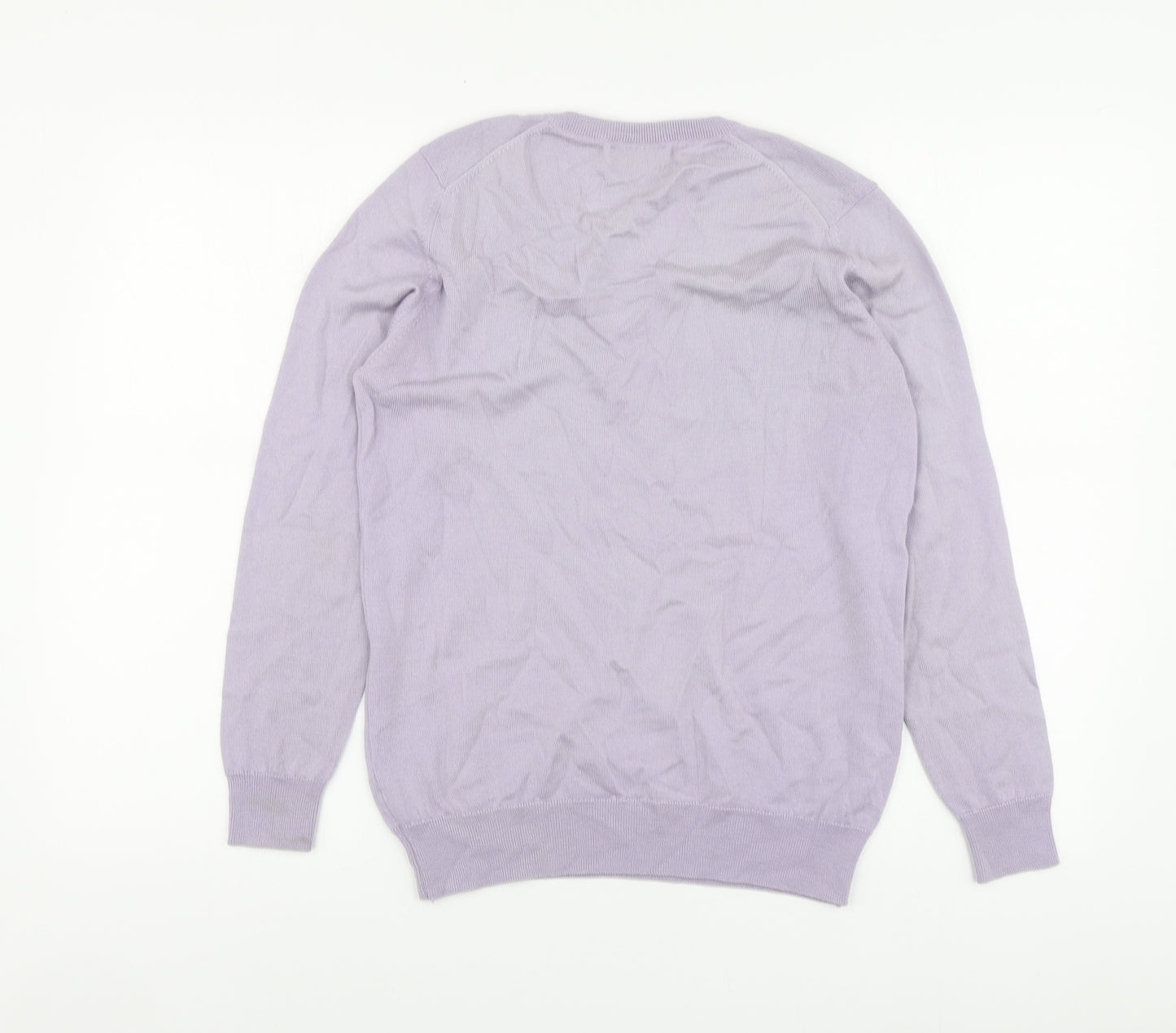 Hawick Knitwear Womens Purple V-Neck Wool Pullover Jumper Size S