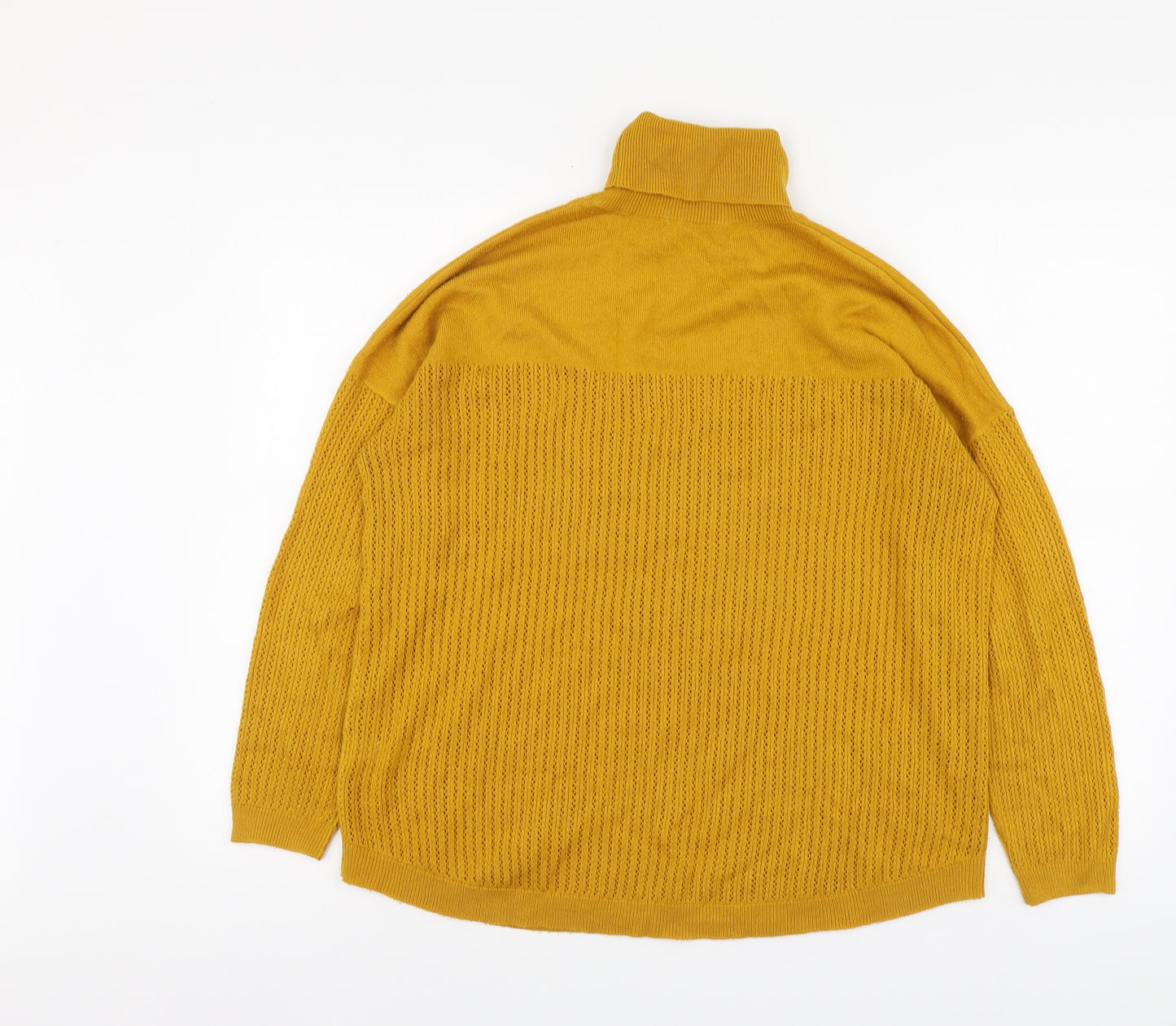 TU Womens Yellow Roll Neck Acrylic Pullover Jumper Size 14