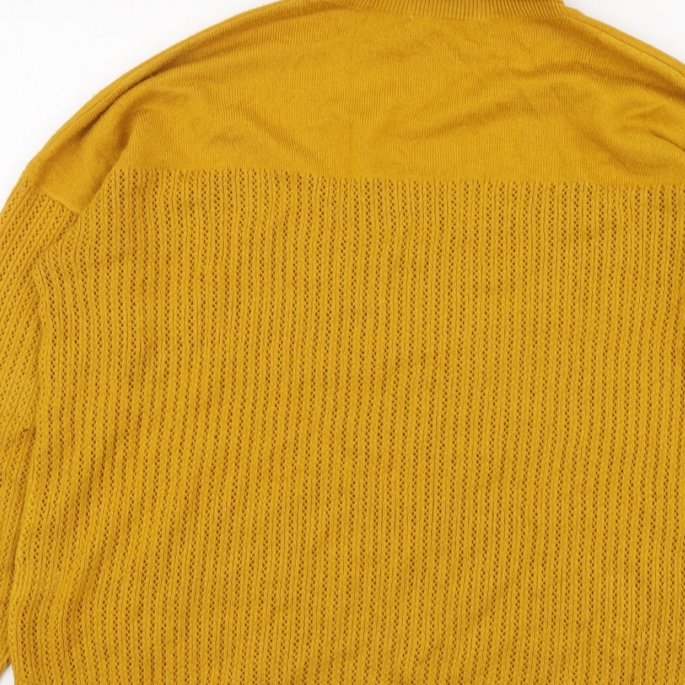 TU Womens Yellow Roll Neck Acrylic Pullover Jumper Size 14