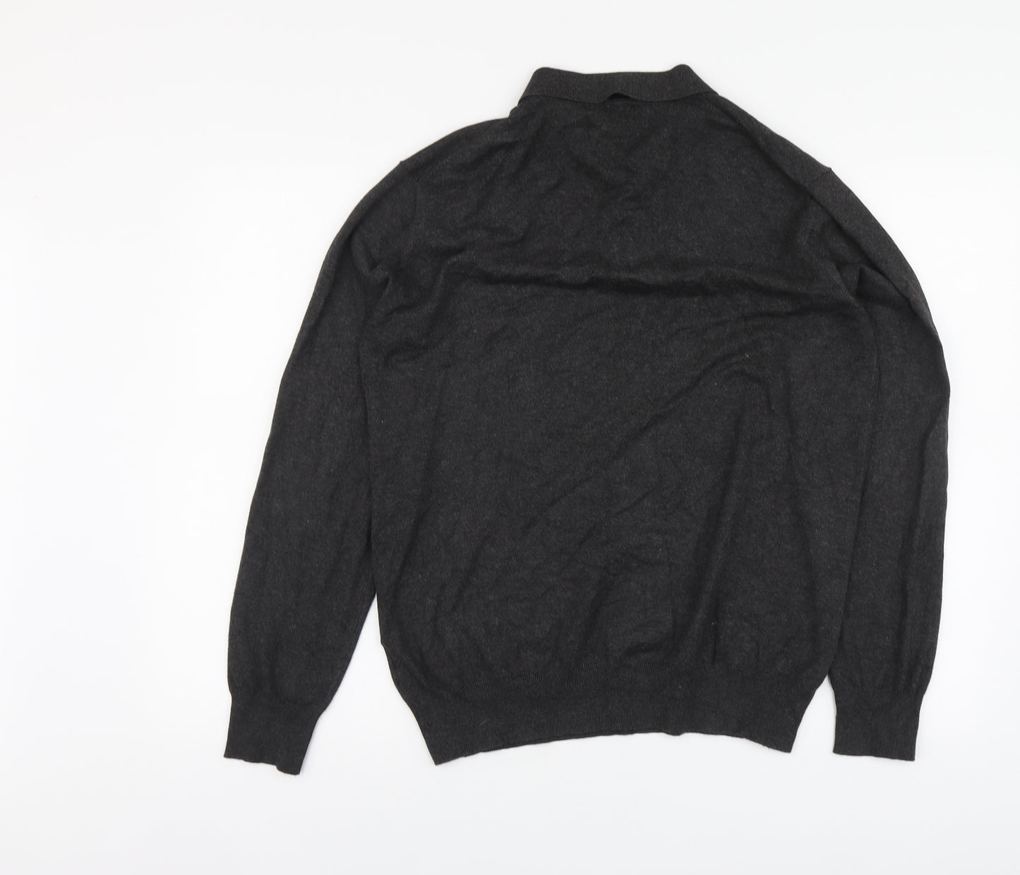 Christiano Baldinucci Mens Grey Collared Viscose Pullover Jumper Size L