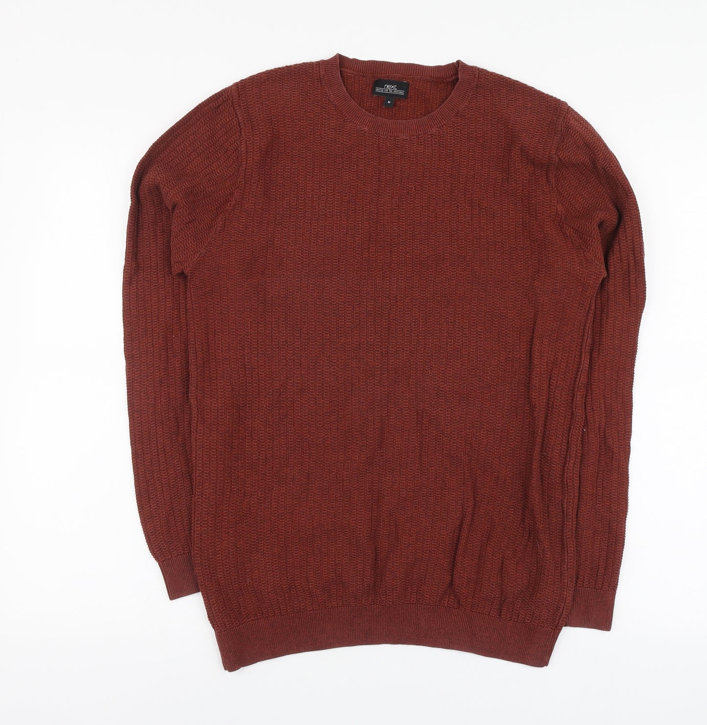 NEXT Mens Red Round Neck Cotton Pullover Jumper Size M