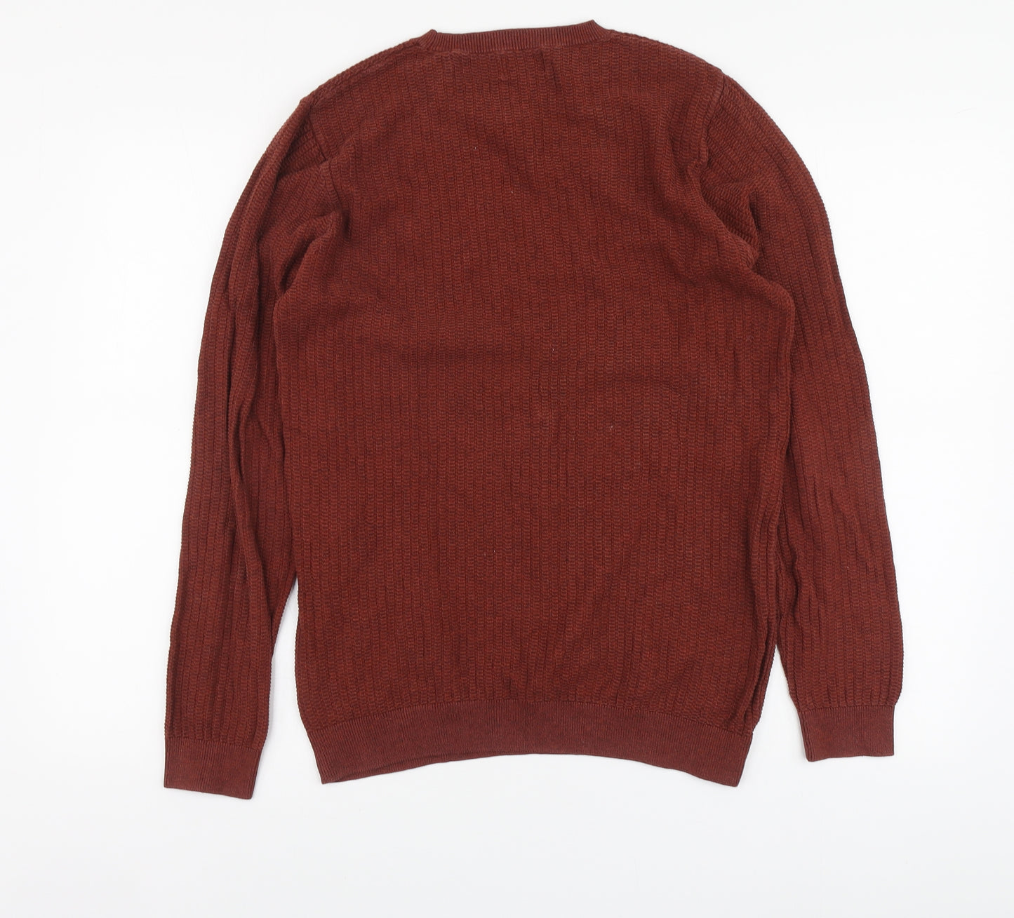 NEXT Mens Red Round Neck Cotton Pullover Jumper Size M