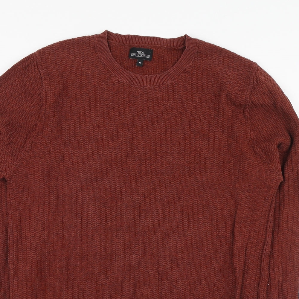 NEXT Mens Red Round Neck Cotton Pullover Jumper Size M