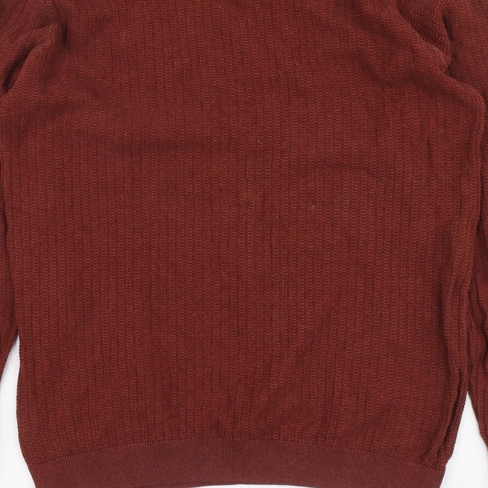 NEXT Mens Red Round Neck Cotton Pullover Jumper Size M
