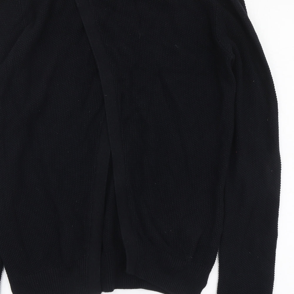 Topshop Womens Black Round Neck Cotton Pullover Jumper Size 10