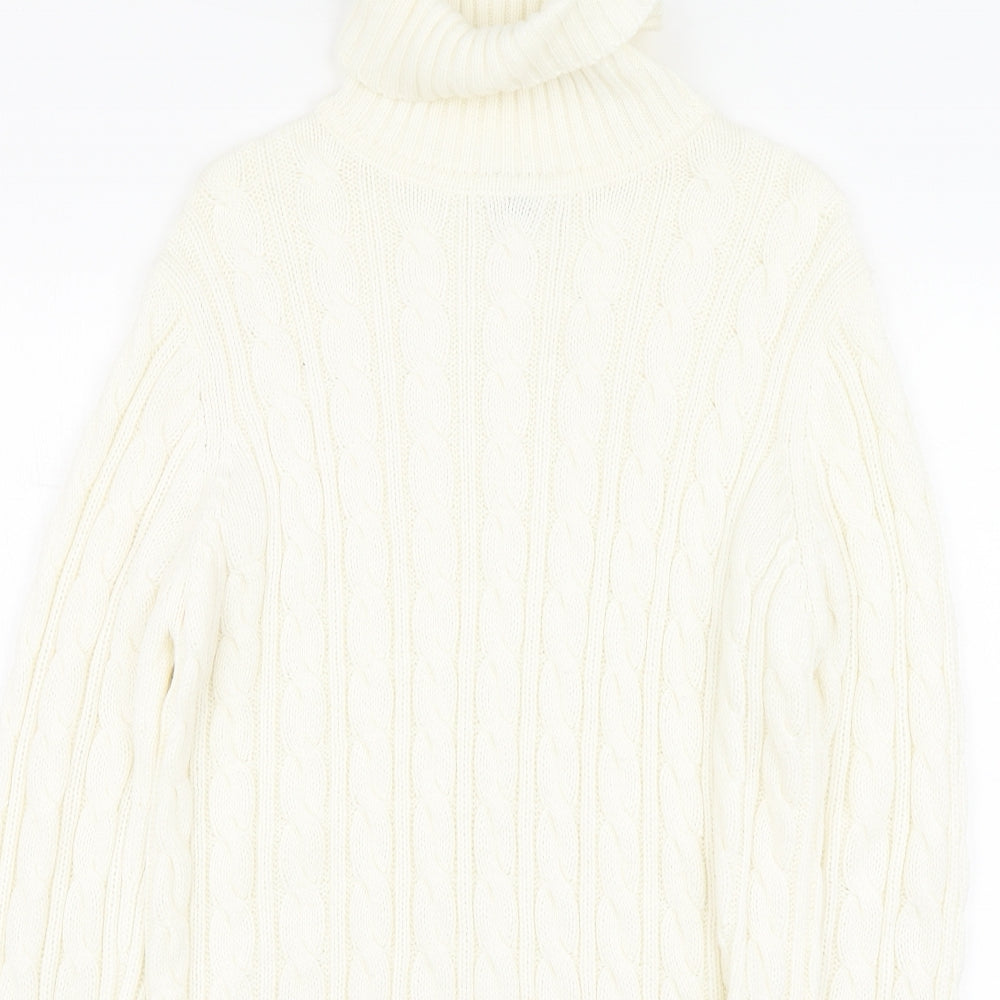 Reitmans Womens Ivory Roll Neck Acrylic Pullover Jumper Size L