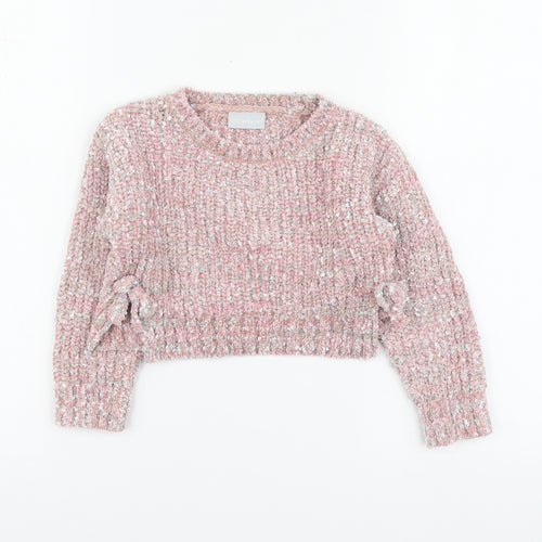 I Love Girlswear Girls Pink Round Neck Polyester Pullover Jumper Size 6 Years