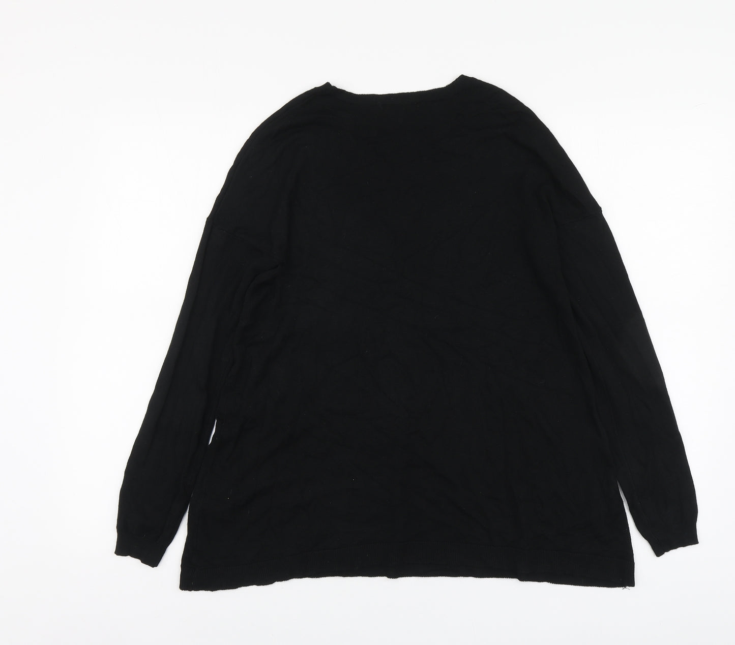 Atmosphere Womens Black Round Neck Viscose Pullover Jumper Size 10