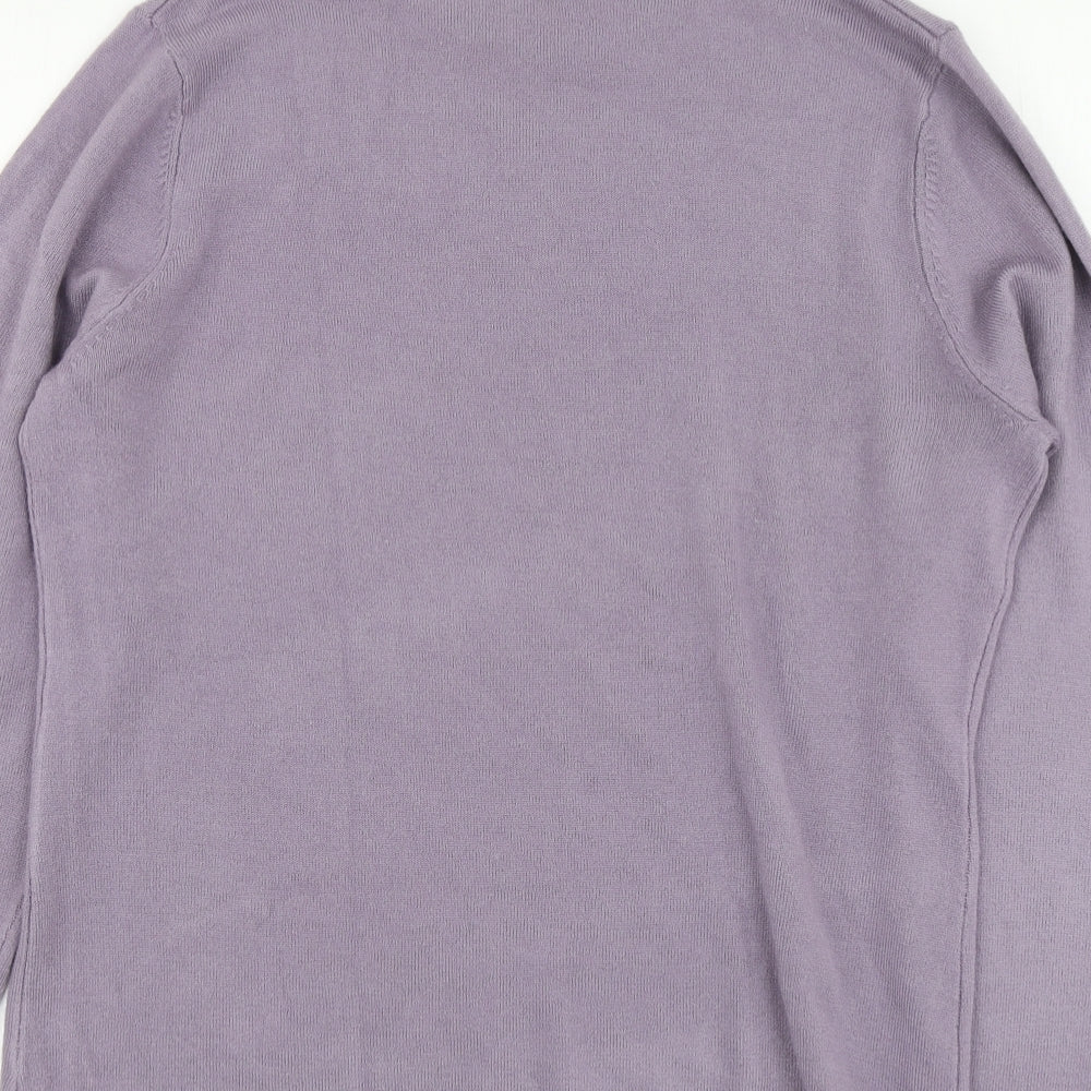 Matalan Womens Purple High Neck Acrylic Pullover Jumper Size 18