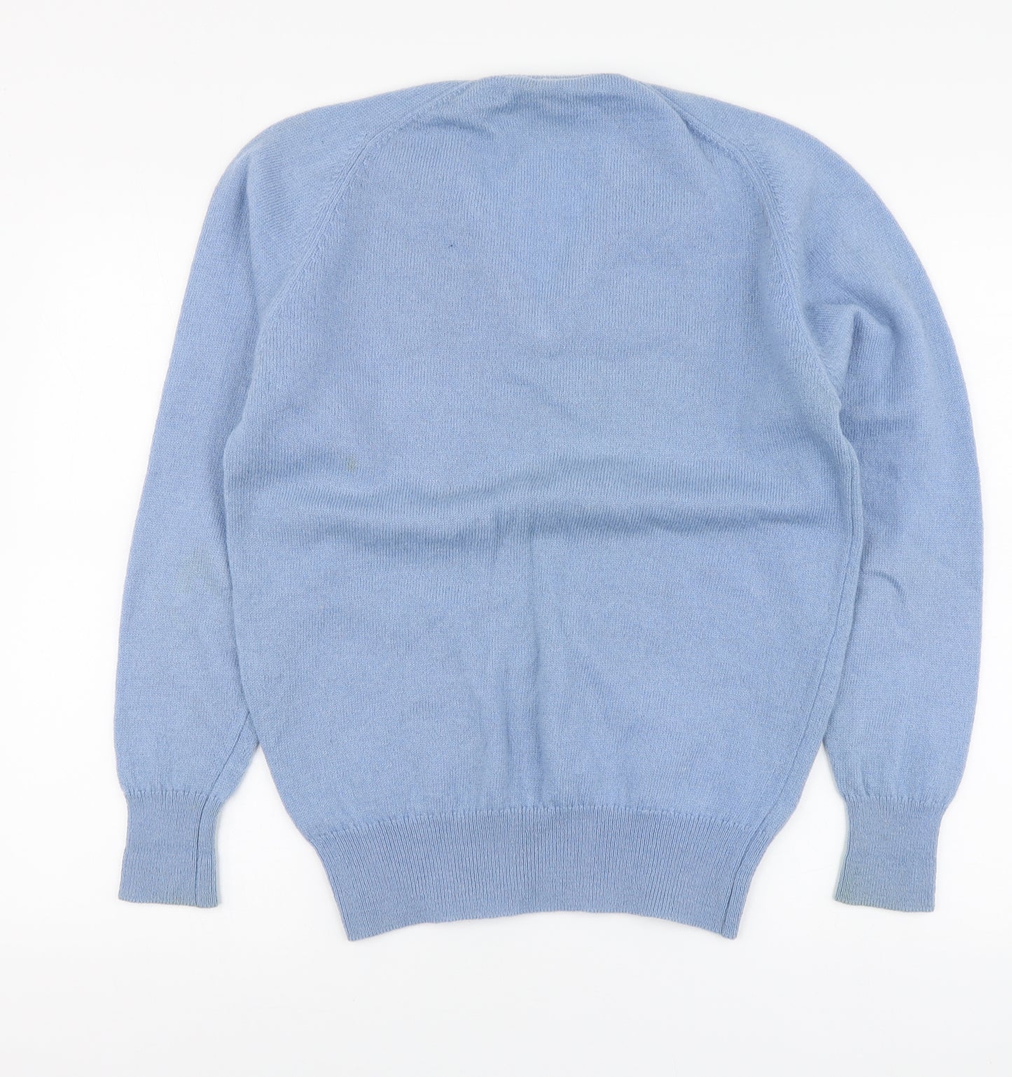 Hawick Knitwear Womens Blue V-Neck Wool Pullover Jumper Size M