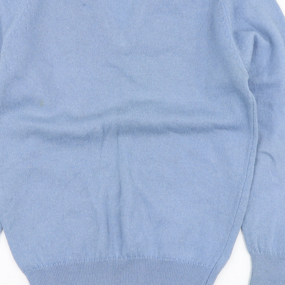 Hawick Knitwear Womens Blue V-Neck Wool Pullover Jumper Size M