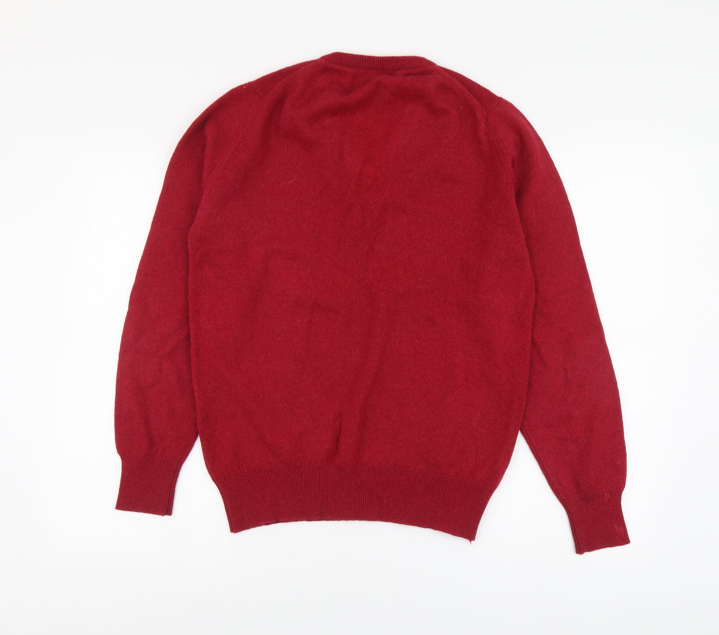 Keynote Mens Red V-Neck Wool Pullover Jumper Size M