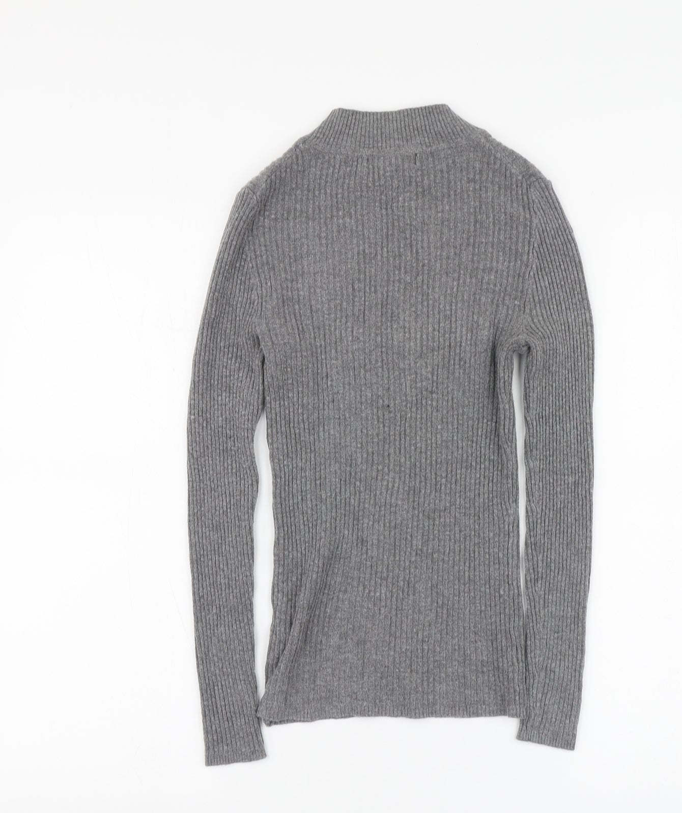 Primark Womens Grey High Neck Viscose Pullover Jumper Size S